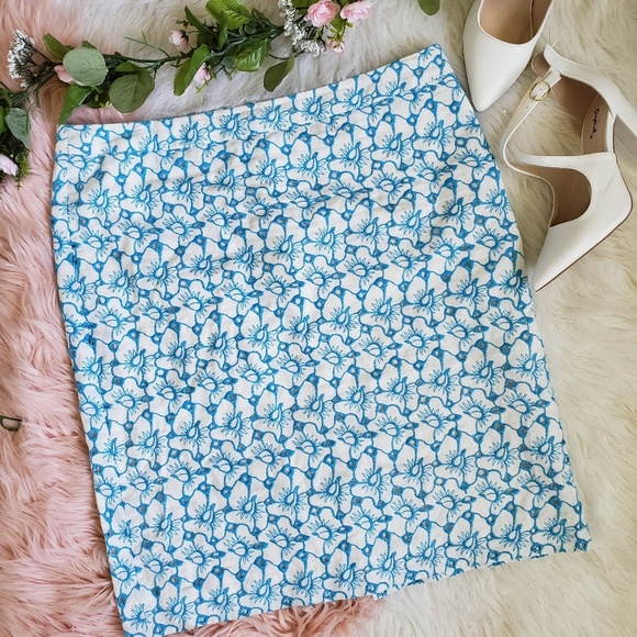 Talbots Dresses & Skirts - Talbots Blue Eyelet Pencil Skirt